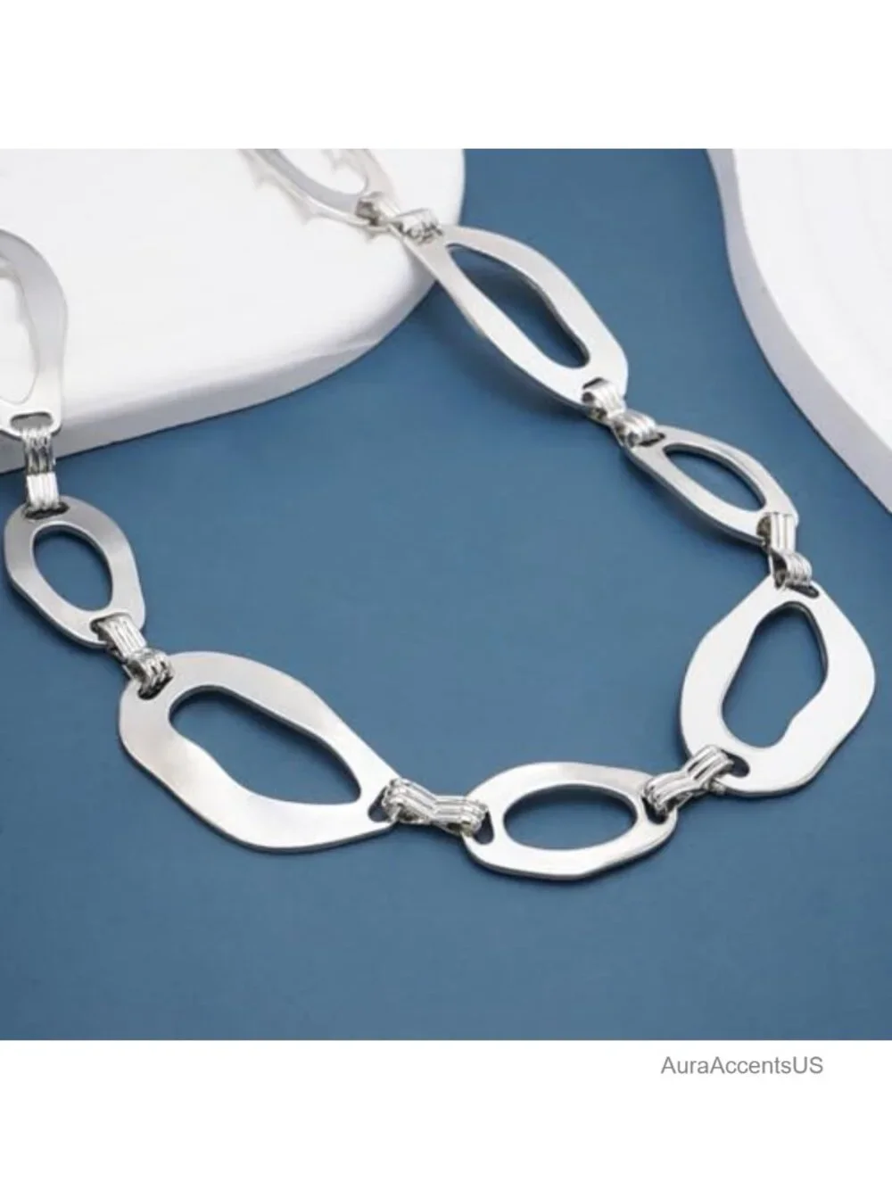 Chunky Alloy Chain Belt for Dresses with Irregular Link Design